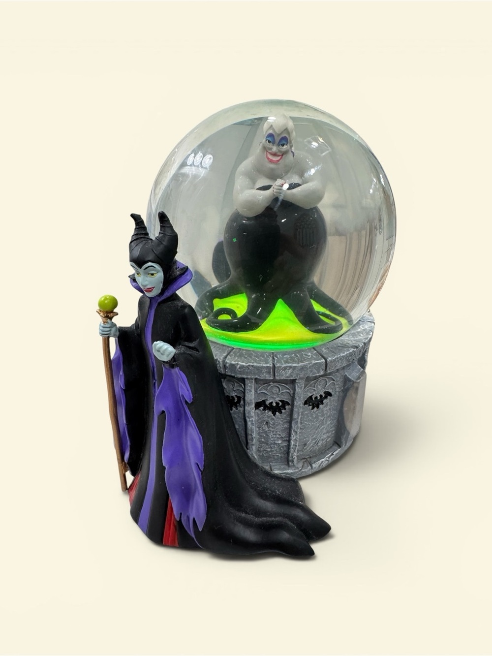 Disney Maleficent & Ursula Snow Globe Figurine - Black, Purple, Green